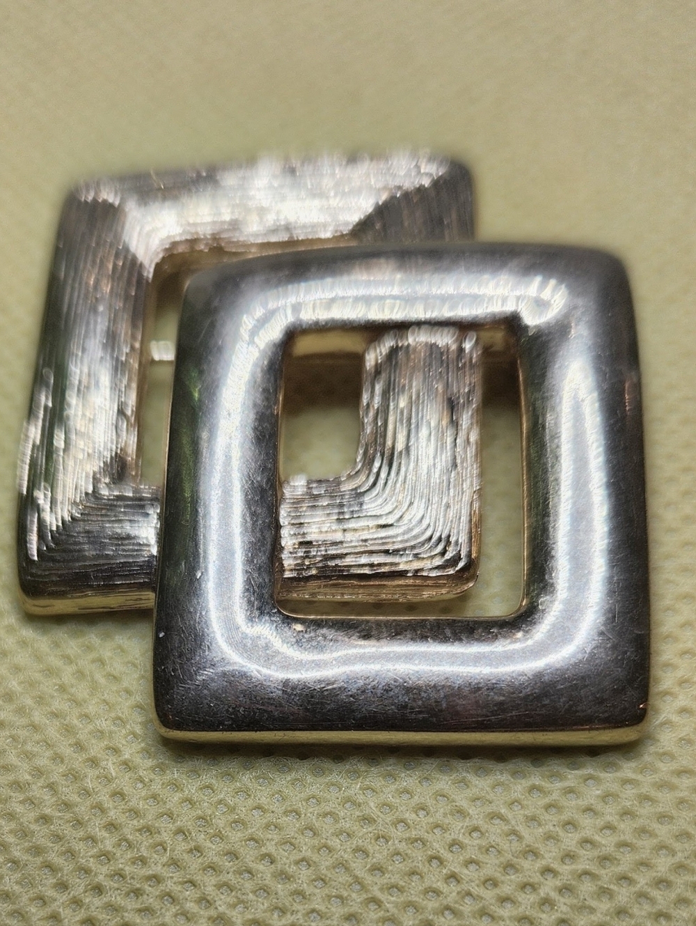 Napier Gold Tone Double Square Brooch